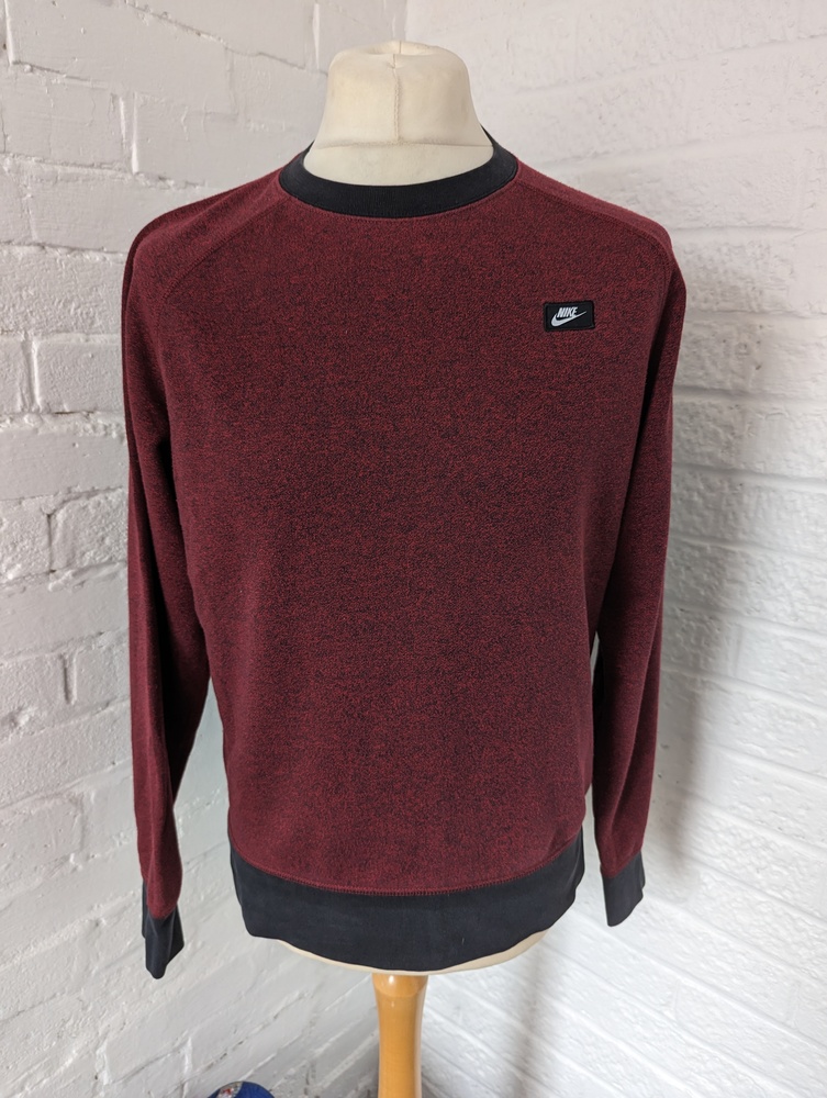 Nike Crew Neck Sweatshirt - Size M - Burgundy - Cotton - P2P 22" - Picture 1 of 7